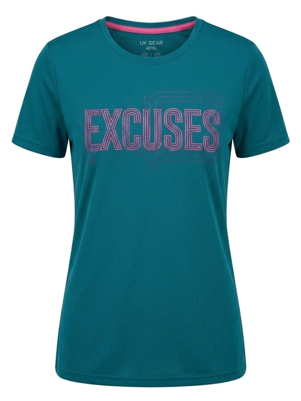 tek gear Teal Short-Sleeve Graphic Tee with Pink 'EXCUSES'